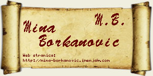 Mina Borkanović vizit kartica